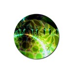 Dawn Of Time, Abstract Lime & Gold Emerge Drink Coaster (Round)