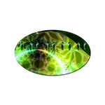 Dawn Of Time, Abstract Lime & Gold Emerge Sticker (Oval)