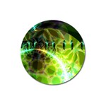 Dawn Of Time, Abstract Lime & Gold Emerge Magnet 3  (Round)