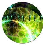Dawn Of Time, Abstract Lime & Gold Emerge Magnet 5 (Round) Dawn Of Time, Abstract Lime & Gold Emerge Magnet 5 (Round)