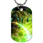 Dawn Of Time, Abstract Lime & Gold Emerge Dog Tag (One Sided)