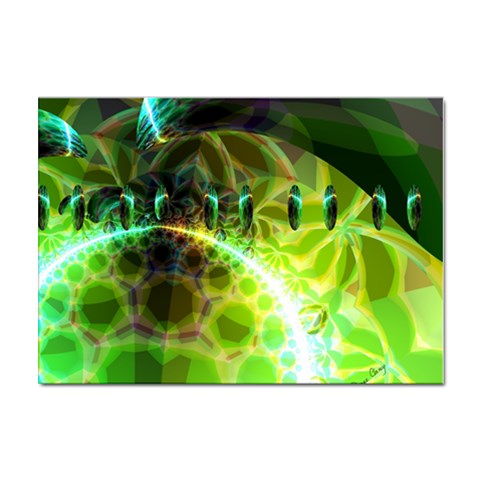 Dawn Of Time, Abstract Lime & Gold Emerge A4 Sticker 100 Pack from ArtsNow.com Front