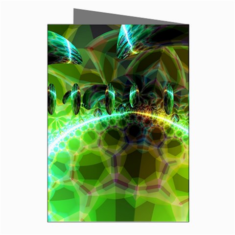 Dawn Of Time, Abstract Lime & Gold Emerge Greeting Card (8 Pack) from ArtsNow.com Right