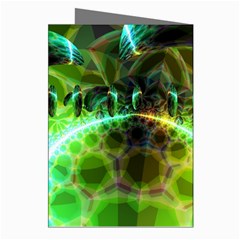 Dawn Of Time, Abstract Lime & Gold Emerge Greeting Card (8 Pack) from ArtsNow.com Right