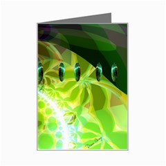Dawn Of Time, Abstract Lime & Gold Emerge Mini Greeting Card from ArtsNow.com Left