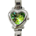 Dawn Of Time, Abstract Lime & Gold Emerge Heart Italian Charm Watch Dawn Of Time, Abstract Lime & Gold Emerge Heart Italian Charm Watch