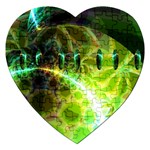 Dawn Of Time, Abstract Lime & Gold Emerge Jigsaw Puzzle (Heart) Dawn Of Time, Abstract Lime & Gold Emerge Jigsaw Puzzle (Heart)