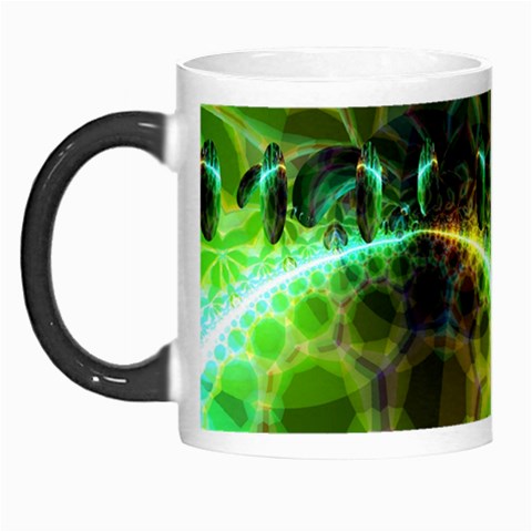 Dawn Of Time, Abstract Lime & Gold Emerge Morph Mug from ArtsNow.com Left