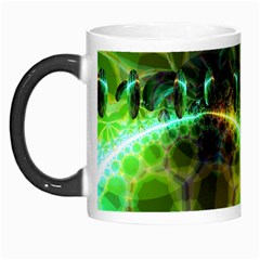 Dawn Of Time, Abstract Lime & Gold Emerge Morph Mug from ArtsNow.com Left