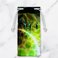 Dawn Of Time, Abstract Lime & Gold Emerge Jewelry Bag from ArtsNow.com Back