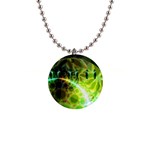 Dawn Of Time, Abstract Lime & Gold Emerge Button Necklace