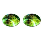 Dawn Of Time, Abstract Lime & Gold Emerge Cufflinks (Oval)