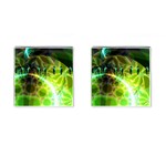 Dawn Of Time, Abstract Lime & Gold Emerge Cufflinks (Square)