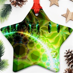 Dawn Of Time, Abstract Lime & Gold Emerge Star Ornament (Two Sides) from ArtsNow.com Front