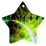 Dawn Of Time, Abstract Lime & Gold Emerge Star Ornament (Two Sides)