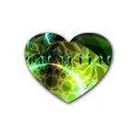 Dawn Of Time, Abstract Lime & Gold Emerge Drink Coasters (Heart)