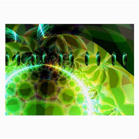 Dawn Of Time, Abstract Lime & Gold Emerge Glasses Cloth (Large, Two Sided) from ArtsNow.com Front