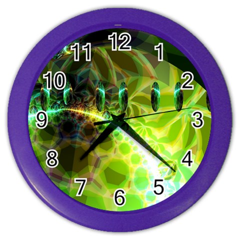 Dawn Of Time, Abstract Lime & Gold Emerge Wall Clock (Color) from ArtsNow.com Front