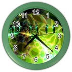 Dawn Of Time, Abstract Lime & Gold Emerge Wall Clock (Color)