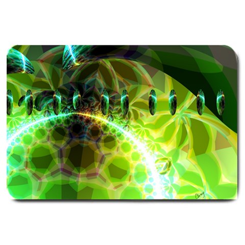 Dawn Of Time, Abstract Lime & Gold Emerge Large Door Mat from ArtsNow.com 30 x20  Door Mat