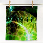 Dawn Of Time, Abstract Lime & Gold Emerge Face Towel