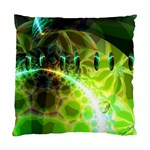 Dawn Of Time, Abstract Lime & Gold Emerge Cushion Case (Two Sided) 