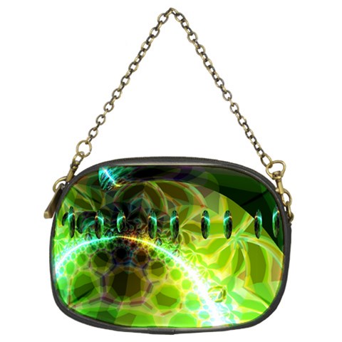 Dawn Of Time, Abstract Lime & Gold Emerge Chain Purse (Two Sided)  from ArtsNow.com Front