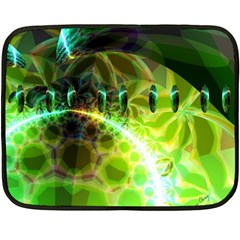 Dawn Of Time, Abstract Lime & Gold Emerge Mini Fleece Blanket (Two Sided) from ArtsNow.com 35 x27  Blanket Front