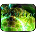 Dawn Of Time, Abstract Lime & Gold Emerge Mini Fleece Blanket (Two Sided)