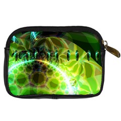 Dawn Of Time, Abstract Lime & Gold Emerge Digital Camera Leather Case from ArtsNow.com Back