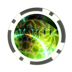 Dawn Of Time, Abstract Lime & Gold Emerge Poker Chip (10 Pack) from ArtsNow.com Front