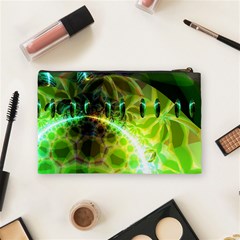 Dawn Of Time, Abstract Lime & Gold Emerge Cosmetic Bag (Medium) from ArtsNow.com Back