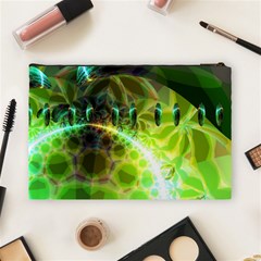 Dawn Of Time, Abstract Lime & Gold Emerge Cosmetic Bag (Large) from ArtsNow.com Back