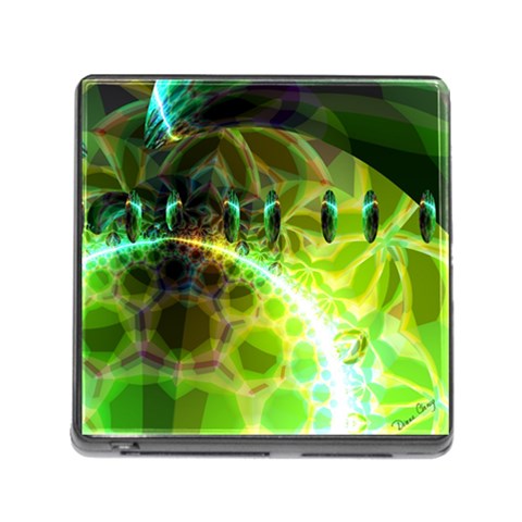Dawn Of Time, Abstract Lime & Gold Emerge Memory Card Reader with Storage (Square) from ArtsNow.com Front