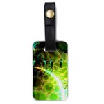 Dawn Of Time, Abstract Lime & Gold Emerge Luggage Tag (One Side)