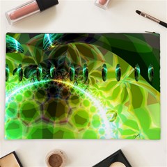 Dawn Of Time, Abstract Lime & Gold Emerge Cosmetic Bag (XXL) from ArtsNow.com Back