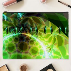 Dawn Of Time, Abstract Lime & Gold Emerge Cosmetic Bag (XXXL) from ArtsNow.com Front