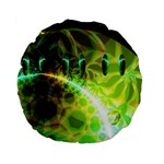 Dawn Of Time, Abstract Lime & Gold Emerge 15  Premium Round Cushion 