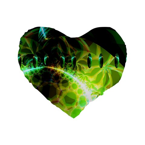 Dawn Of Time, Abstract Lime & Gold Emerge 16  Premium Heart Shape Cushion  from ArtsNow.com Front