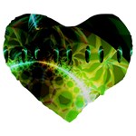 Dawn Of Time, Abstract Lime & Gold Emerge 19  Premium Heart Shape Cushion