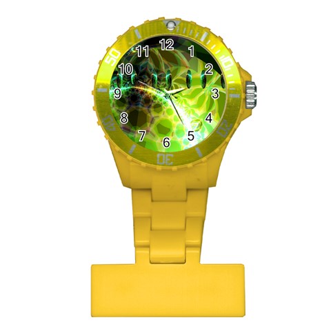 Dawn Of Time, Abstract Lime & Gold Emerge Nurses Watch from ArtsNow.com Front