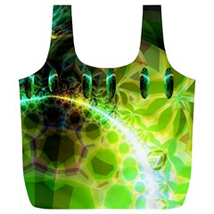Dawn Of Time, Abstract Lime & Gold Emerge Reusable Bag (XL) from ArtsNow.com Front