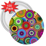 Psychedelic Flowers 3  Button (100 pack)