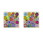 Psychedelic Flowers Cufflinks (Square)