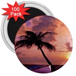 Sunset At The Beach 3  Button Magnet (100 pack)