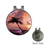 Sunset At The Beach Hat Clip with Golf Ball Marker