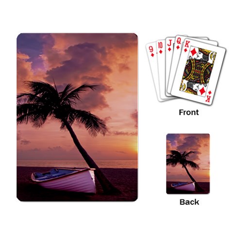 Sunset At The Beach Playing Cards Single Design from ArtsNow.com Back