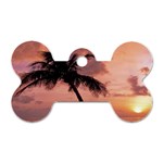 Sunset At The Beach Dog Tag Bone (Two Sided)