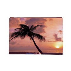 Sunset At The Beach Cosmetic Bag (Large) from ArtsNow.com Front