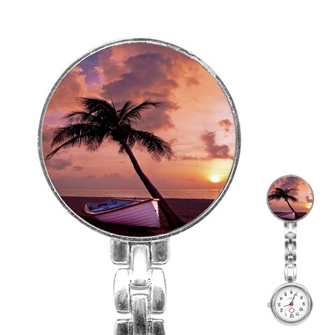 Sunset At The Beach Stainless Steel Nurses Watch from ArtsNow.com Front